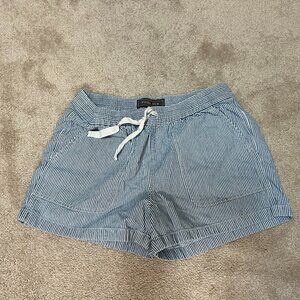 Point Sur Blue Pin Striped Cotton Shorts Size Small